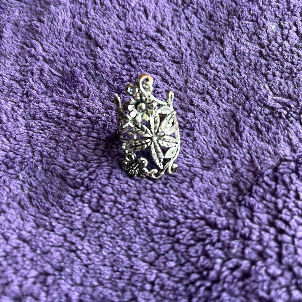 Silver Plated Floral Ring